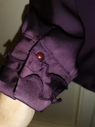 Camisa Chema Blanco volantes morada T.46