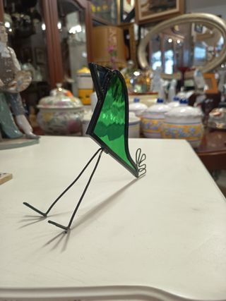 Figura Pájaro Cristal Verde