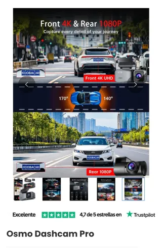 Dash Cam Osmo delantera y trasera sin estrenar