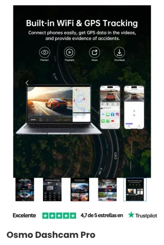 Dash Cam Osmo delantera y trasera sin estrenar