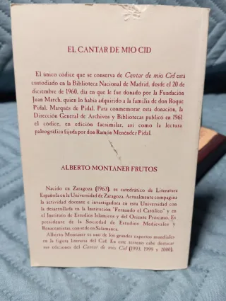 Libro CANTAR DEL MIO CID conmemorativo