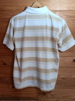 Polo Ralph Lauren Manga Corta Color Beige y Blanco