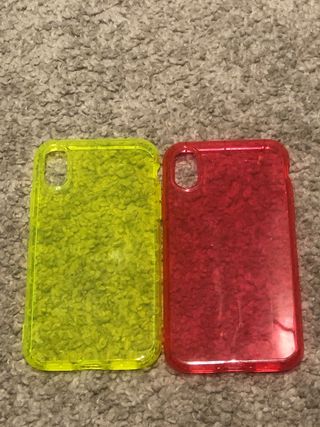 Pack 2 fundas iPhone X fluorescente