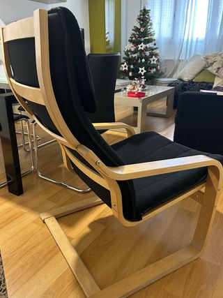 Sillón POÄNG Ikea negro y madera