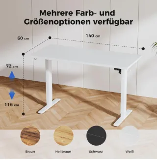 Escritorio elevable eléctrico 140x60 cm