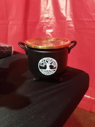 Quemador de incienso caldero triple luna