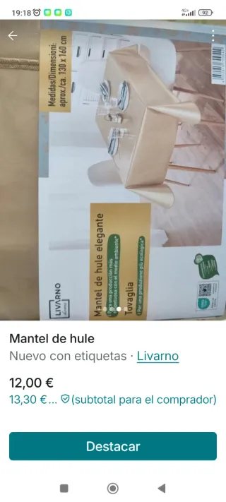 Mantel de hule Livarno 110x140 cm