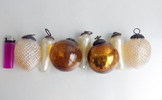 Bolas Natal vintage em vidro Craquelado