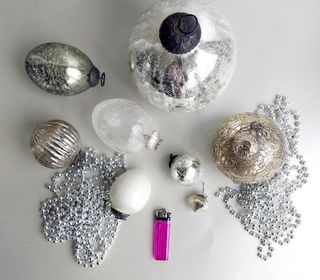 Bolas Natal vintage em vidro Craquelado