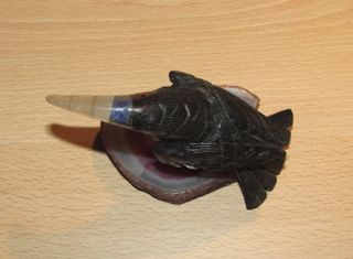 Pájaro ave Brasil piedra mineral natural negro