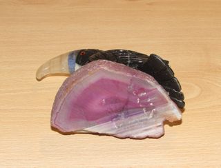 Pájaro ave Brasil piedra mineral natural negro