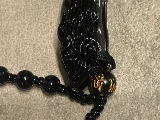 Collana ossidiana nera con ciondolo