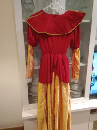Disfraz Princesa Rojo y Amarillo Talla M.
