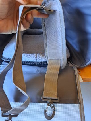 Transportín gato/perro pequeño gris y marrón