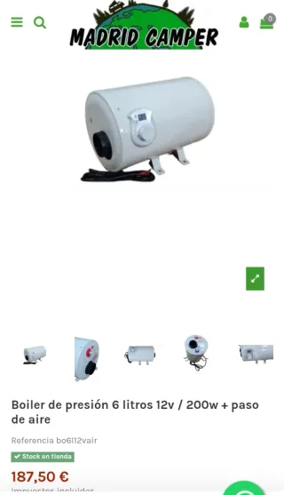 Boiler Camper 6L 12V 200W