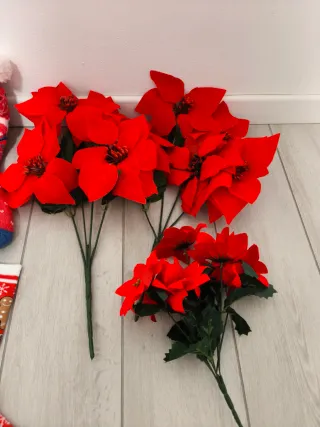 Set Decorazioni Natale Stelle di Natale calzini