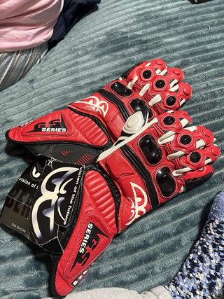 Guantes Moto Piel Berik GS Series Rojos