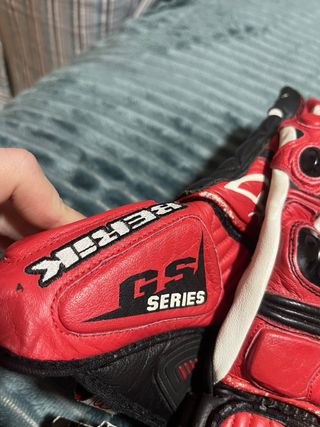Guantes Moto Piel Berik GS Series Rojos