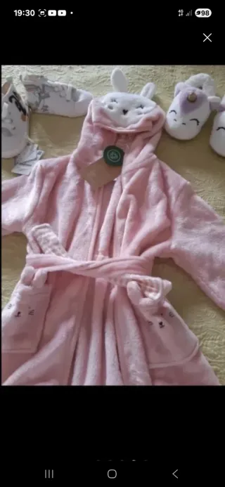 Bata de niña  rosa 1-2 años