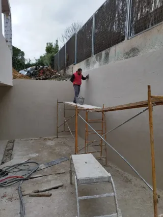 Monocapa y mortero proyectado