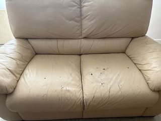 2 Sofás Natuzzi de Piel Beige