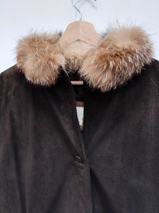 Abrigo ante y pelo mapache