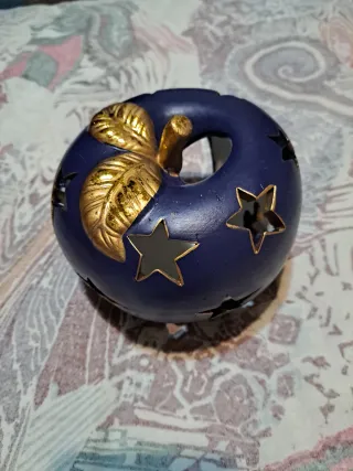 Portavelas de cerámica con estrellas