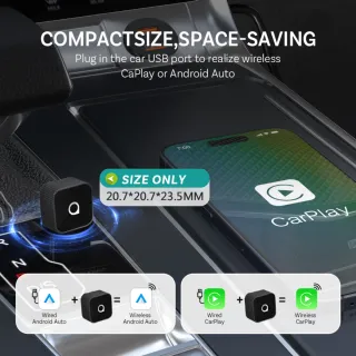 Ottocast Mini Slim Wireless CarPlay Android Auto