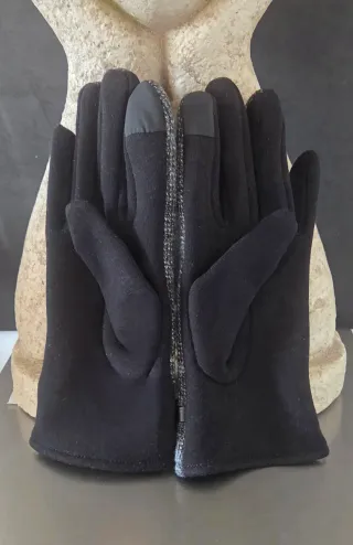 Guantes Táctiles Cálidos Talla L - Gris y negro