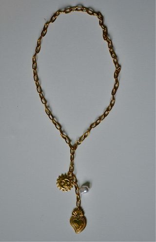 Collana Sacro Cuore Sole Perla Oro