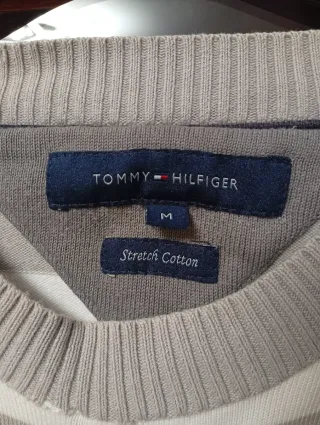 Jersey Tommy Hilfiger Rayas Gris y Blanco Talla M