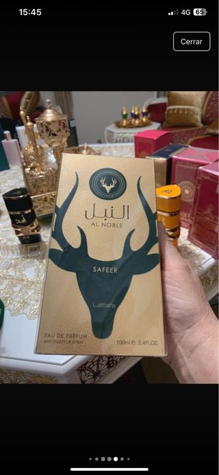 Perfume Al Noble Safeer Lattafa Verde Ciervo Dorad