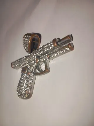 Ciondolo Pistola Glitterata Oro Argento