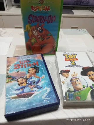 Lote 3 Cintas VHS: Scooby-Doo, Lilo & Stitch, Toy