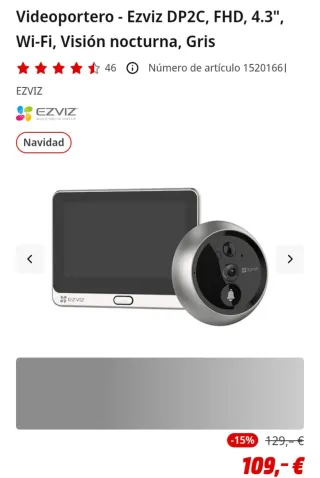 Videoportero Ezviz DP2C FHD 4.3 Gris