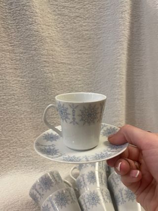 Juego de café porcelana azul y blanco