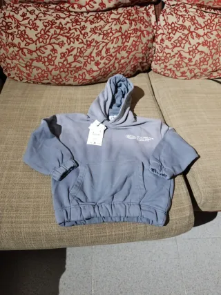 Sudadera Zara Niño Gris Capucha