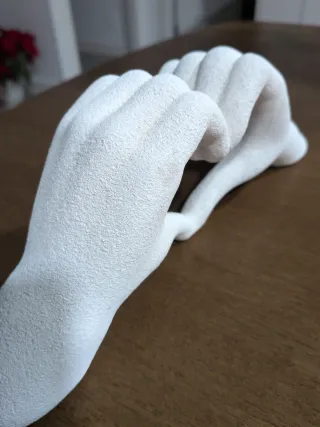 Adorno Corazón Manos Decorativo Blanco