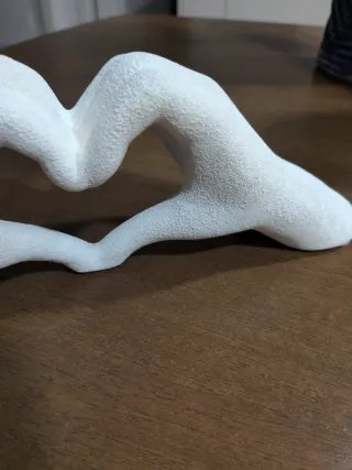 Adorno Corazón Manos Decorativo Blanco