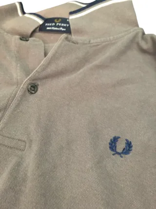 Fred Perry polo manga larga beige vintage XL