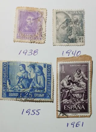 Lote Sellos España y Italia Antiguos de 1938-1961