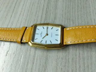 Orologio vintage HEDT WATCH oro pelle marrone