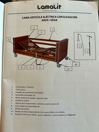 Cama articulada madera y tela