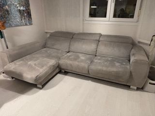 Sofá Chaiselongue Gris Tela