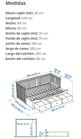 Cama Diván Ikea Hemnes Blanca