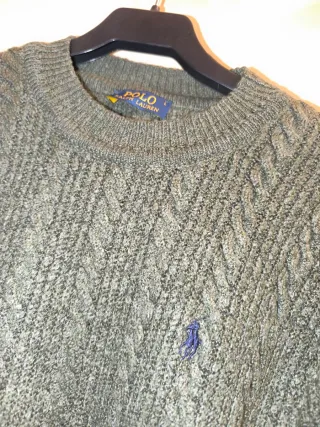 Jersey Polo Ralph Lauren verde oliva trenzado