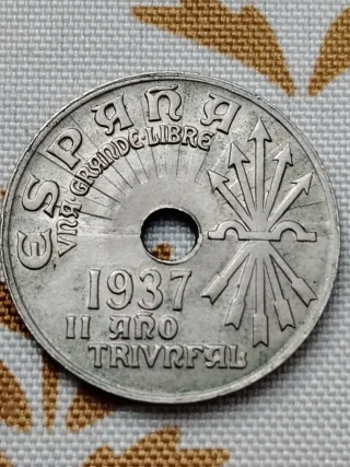 Moneda 25 céntimos 1937 Año Triunfal