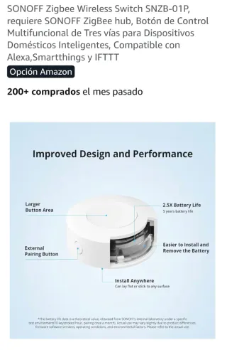 2 unds SONOFF SNZB-01P Zigbee Switch