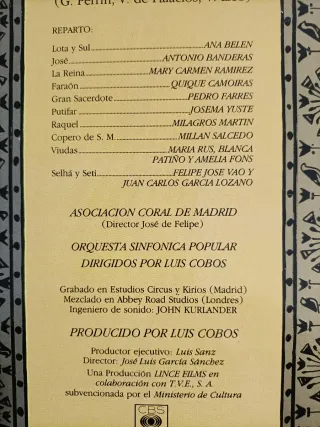 Banda Sonora La Corte de Faraón LP Vinilo