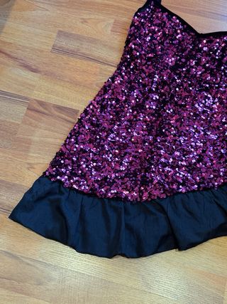 Vestido lentejuelas rosa y negro